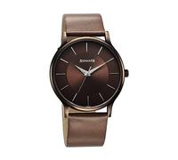Sonata Orologio analogico con quadrante marrone per uomo-77105QL02W, Colore: marrone