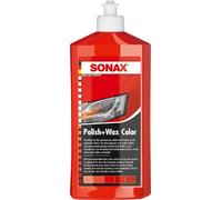 SONAX Black Lucidante & Cera, Rosso | Polish+wax rosso copre piccoli graffi e li protegge dalla corrosione. Con cera di carnauba.