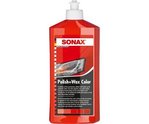 SONAX Black Lucidante & Cera, Rosso | Polish+wax rosso copre piccoli graffi e li protegge dalla corrosione. Con cera di carnauba.