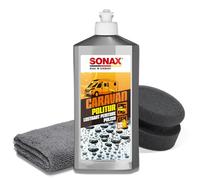 Sonax Caravan - Set lucidante per camper | 500 ml per vernici e vetroresina + panno in microfibra | Lucidante per levigare le superfici stagionate e rinfrescare i colori opachi sulla roulotte