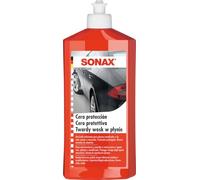 SONAX Cera prottetiva per auto (500 ml) con carnauba | Cera liquida per vernici colorate e metallizzate. Protegge, ravviva il colore, dona lucentezza a specchio e rimuove catrame.