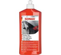 SONAX Cera prottetiva per auto (500 ml) con carnauba | Cera liquida per vernici colorate e metallizzate. Protegge, ravviva il colore, dona lucentezza a specchio e rimuove catrame.