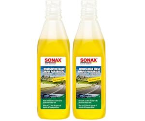 SONAX Detergente per Parabrezza Concentrato al Profumo di Agrumi, Rimuove in Pochi Secondi lo Sporco Ostinato (es. insetti), Delicato sui Fari, 250 ml, Articolo Numero 02602000-290 (Confezione da 2)