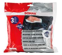 SONAX PANNI IN MICROFIBRA ULTRA-FINI (3 pezzi) - eliminano in modo delicato e sicuro i residui dei prodotti per la cura della vernice. Senza causare graffi | Art. N. 04507000