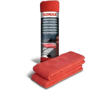 SONAX Panno in microfibra per esterni dell'auto (2 pezzi) - elimina i residui di polish senza graffiare o lasciare strisce sulla vernice, per una finitura perfetta | Art. N. 04162410