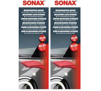 SONAX Panno in microfibra per esterni dell'auto. Elimina residui polish e cera senza graffiare. Per la finitura perfetta della vernice | Art. 04162000 (Confezione da 2)