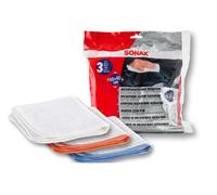 SONAX PANNI IN MICROFIBRA ULTRA-FINI (3 pezzi) - eliminano in modo delicato e sicuro i residui dei prodotti per la cura della vernice. Senza causare graffi | Art. N. 04507000