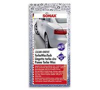SONAX Panno TurboWax Clean&Drive 40x50 cm (1 Pezzo) Panno in Microfibra di Alta qualità assicura Una lucentezza Elevata Senza Bisogno di lucidatura | Art. N. 04140000
