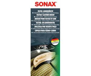 SONAX Spazzola per la pulizia di tessuti e pelle (1 pezzo) | Spazzola ergonomica e versatile, per tessuti e pelle liscia. Ideale per pulizia delicata a secco e a umido degli interni auto