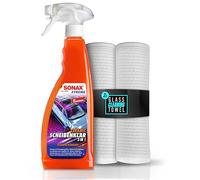 Sonax Xtreme Ceramic 2 in 1 750 ml + 2 panni per la pulizia del vetro, efficiente detergente per vetri con effetto perlato per vetri auto