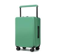 SONAXO Valigia trolley larga montata al centro, valigia con design con gancio per porta di ricarica USB per viaggi d'affari e viaggi (Green 26 inches)