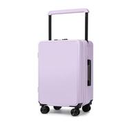 SONAXO Valigia trolley larga montata al centro, valigia con design con gancio per porta di ricarica USB per viaggi d'affari e viaggi (lavender 26 inches)
