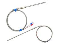 Sonda 1100 gradi tipo K, regolatore non messo a terra, sensore di temperatura termocoppia rivestito, 1 pezzo(K 4 mm,500 mm)
