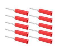 Sonda a Perforazione Filo, 10 Pezzi, Pin di Isolamento con Conversione 2mm a 4mm, PVC e Ottone - Alta Affidabilità, Connessione, Per Uso con Multimetri (Rossa)