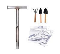 Sonda campionatore del suolo in acciaio inossidabile da 30,5 cm con 4 sacchetti riutilizzabili per campioni TStyle Kit di test con manico sonda per suolo asta per piante domestiche