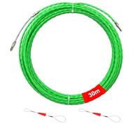 Sonda Elettricista 30 m, φ 4 mm Sonda Tiracavi, Sonda Passacavi Molla, Filo di Trafilatura a Spirale, per la Posa di Cavi di Condotti Vuoti, Estrattore di Fili con Nastro da Pesca