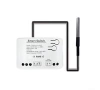Sonda in acciaio inox Smart Switch per sensore zigbee 10A in acciaio inox | Controllo remoto tramite app, monitoraggio della temperatura in tempo reale, carico 10A, gestione dell'energia