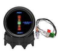 Sonda Lambda O2 Calibro Rapporto Carburante Aria 2 "52MM Sensore Ossigeno O2 A Banda Stretta AFR Misuratore Ricco Magro Auto A Benzina 12V 0258006028 Sensore Ossigeno Auto(Gauge and sensor)
