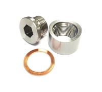 Sonda Lambda O2 Sensore Ossigeno 1 Set Di Adattatore Per Tappo Di Scarico Con Saldatura In Stile Dentellato M18x1 Sensore O2 In Acciaio Inossidabile