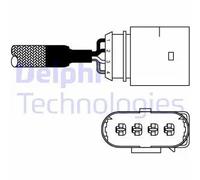 Delphi Sonda lambda a dito ES10978-12B1 riscaldata 470 mm per Audi, Skoda, VW