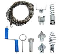 Sonda Molla Sturatubi 5M per Sturare Lavandini e Scarichi | Set 6in1 Completo con 6 Testine (Ø12mm) per Rimuovere Ostruzioni da Tubi, WC e Sifoni