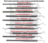 Sonda Parodontale Dentale Rimozione Tartaro Explorer Esame Specillo Endodontico