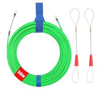Sonda Passacavi 50 m, 4mm Sonda Elettricista con 2 Molla di Guida, Sonda Tiracavi Cavo, Molla Elettricista Tiracavi, Canalina Passacavi, Estrattore Cavi per L’Installazione di Cavi (Verde)