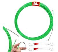 Sonda Passacavi, 50 Metri 4,5mm Sonda Passacavi Professionale Sonda Elettricista Sonda Tiracavi Con 2 Molla Di Guida Molla Elettricista Estrattore Cavi per Cavi Elettrici, Verde