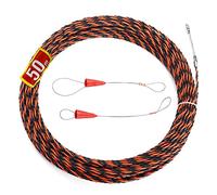 Sonda Passacavi,Sonda Passacavi Professionale,Sonda Passacavi 6mm 50metri Sonda Tiracavi Con 2 Molla Di Guida,Sonda Tiracavi Cavo,Estrattore Cavi Per Cavi Elettricista (Red Black)