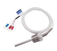 Sonda PT100, regolatore di temperatura a 3 fili, -200 ~ 250 ℃, termocoppia in acciaio inox 304, 1 pezzo (PT100 Lead length 5 m, 200 mm)