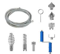 Sonda Sturatubi 5m, 12 mm Diametro, Spirale Di Scarico, Spirale per Pulizia Tubi Con Adattatori Manuali, Spirale Di Pulizia Dei Tubi, Coclea Di Drenaggio-Per Pulire Le Tubature, Nero