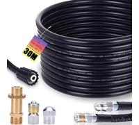 Sonda Sturatubi per idropulitrice 30m 200 Bar - Sonda Spurgatubi Compatibile con Kranzle Karcher K2, K3, K4, K5, K6, K7 - Ugello Fisso, Ugello Rotante, Rame Adattatore M22