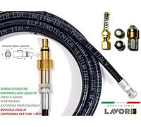 SONDA STURATUBI PER IDROPULITRICE LAVOR E FASA BOCCOLA CORTA KIT 4UGELLI 15METRI