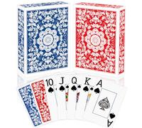 Sondeng Confezione da 2 carte da gioco professionali da poker set di carte da poker con indice jumbo con stampa grande per adulti e anziani, giochi di carte per feste notturne, carte da gioco per
