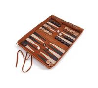 Sondergut Backgammon Deluxe - Design brevettato pieghevole e vera pelle - Design elegante - Pietre da gioco in legno di faggio di alta qualità, 30 x 40 cm