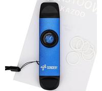 Sondery Kazoo professionale in metallo, doppia testa, con cordino e 5 membrane, per tutte le età e occasioni, colore: blu
