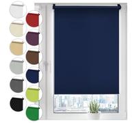 Sonello Tenda a rullo oscurante Klemmfix senza Forare 85cm x 100cm Blu Scuro, tenda avvolgibile oscurante con morsetti e con catenella per finestre e porte, Blackout, opaco, Protezione Solare