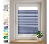 SONELLO Tenda plissettata Klemmfix senza foratura, 35cm x 160cm Blu, tende plissettate per porte e finestre con morsetti pronta per l'uso, protezione solare, Parti per Il Montaggio Incluse