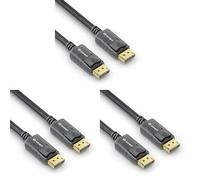 Sonero® 1m cavo DisplayPort 1.2, cavo DisplayPort a DisplayPort, 4K 60 Hz, 2K 144Hz, nero (Confezione da 3)