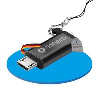 Sonero® Adattatore Micro USB a USB-C, compatibile con dispositivi Apple, supporto OTG, perfetto per e-bike, anello/moschettone inclusi, alloggiamento in alluminio, nero