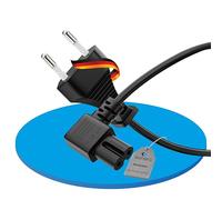 sonero cavo di alimentazione cavo di rete a 2 poli, 1,00m, spina di rete Euro tipo C a presa IEC C7 Euro 8, alimentazione con angolo di 90° per TV, PS5, PS4, PS3, elettrodomestici, nero