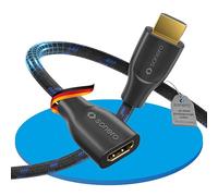 Sonero® cavo di prolunga Premium High Speed HDMI 4K, spina HDMI A a presa HDMI A, contatti dorati, doppia schermatura, rivestimento in tessuto, 0,50 m