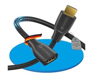 sonero® cavo di prolunga Premium High Speed HDMI 4K, spina HDMI A a presa HDMI A, contatti dorati, doppia schermatura, 2,00 m