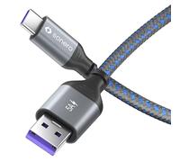 Sonero® Cavo di ricarica da USB-C a USB-A, cavo di ricarica per cellulare, cavo di ricarica rapida USB C, cavo USB tipo C, USB 2.0, 5 V/5 A, grigio/blu, 1,50 m