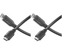 Sonero® Cavo di Ricarica USB-C, Ricarica Rapida 100W PD per Telefono Cellulare, Tipo C, USB 2.0, Nero, 0,50 m (Confezione da 2)