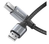 Sonero® Cavo USB 2.0, cavo di collegamento, cavo stampante, da spina A a spina B, 480 MB/s, grigio siderale/nero, 1,00 m