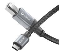 Sonero® Cavo USB 2.0, cavo di collegamento, cavo stampante, da spina C a spina B, 480 MB/s, grigio siderale/nero, 0,50 m