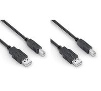 Sonero® cavo USB 2.0, cavo di connessione, cavo stampante, spina A a spina B, 480 Mbit/s, nero, 0,50 m (Confezione da 2)
