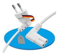 Sonero® Euro power cord, cavo di alimentazione per elettrodomestici, spina Euro 90° a presa IEC 90° C7, 1,00 m, bianco