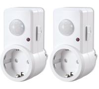 sonero IMS060 Rilevatore di movimento a infrarossi con adattatore a spina - installazione interna in presa i protezione: IP20, campo di lavoro 120° / 9m, bianco (Confezione da 2)